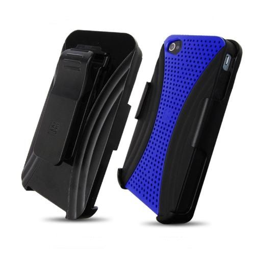 APPLE IPHONE 4 4S HYBRID CASE AND HOLSTER COMBO WITH SWIVEL KICKSTAND 