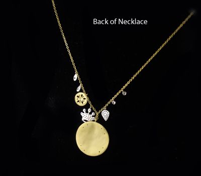 Meira T 14k Gold Diamond Fleur de Lis Necklace  