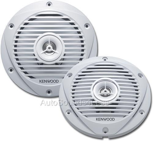 Kenwood KFC 1652MRW 300 Watts 6.5 Marine 2 Way Coaxial Speakers 