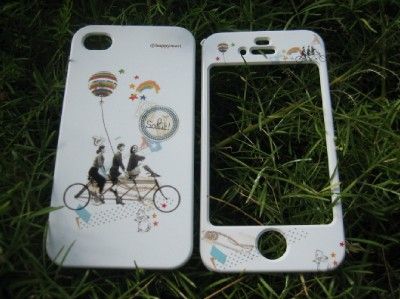 PC21 Korean Happy Girl Front & Back Plastic Case For iPhone 4 / 4S 