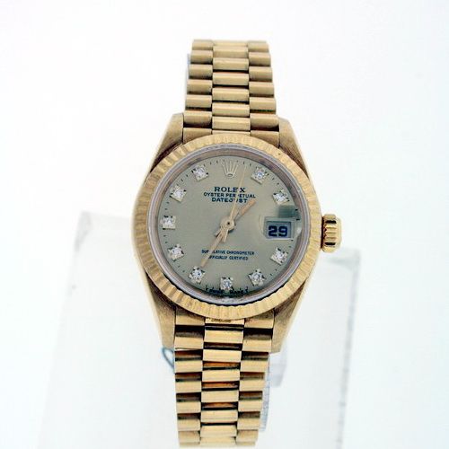 Rolex President, 18k Yellow Gold Diamond ladies Watch.  