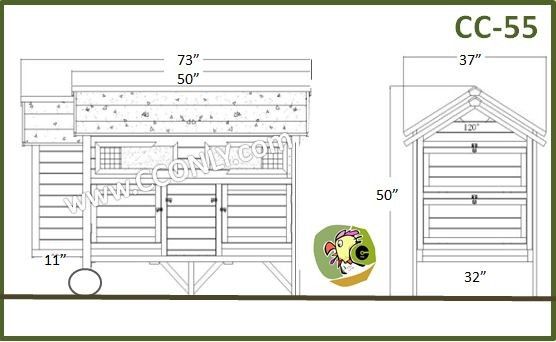 55 Chicken coop Hen house Poultry Rabbit Hutch Cage  