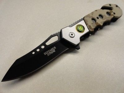 FOLDING POCKET KNIFE W/ARMY LOGO MILITARY SPRING ASSISTED STYLE 