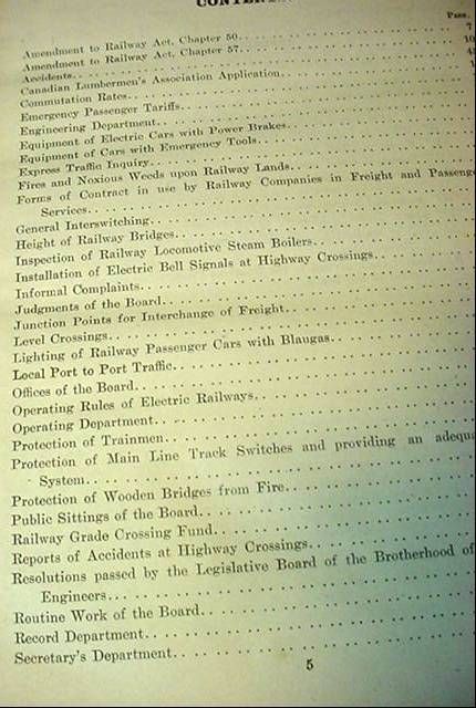 6TH REPORT BOARD OF RAILWAY COMMISSIONERS CANADA 1911  