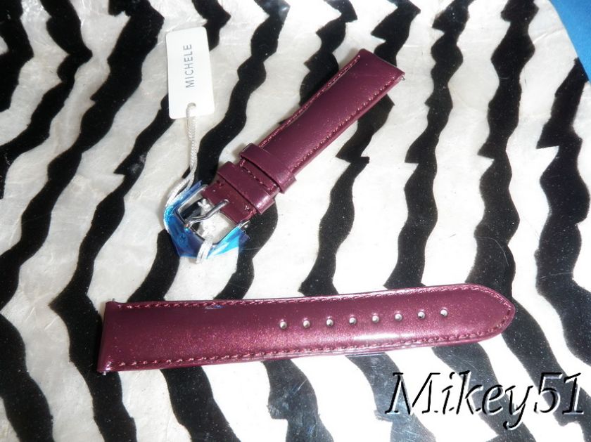 NEW MICHELE DECO CSX 18MM BURGUNDY WATCH BAND  