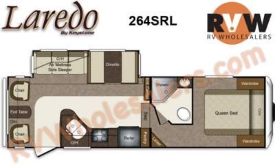 New 2012 Laredo SuperLite 264SRL Fifth Wheel Camper by Keystone RV at 