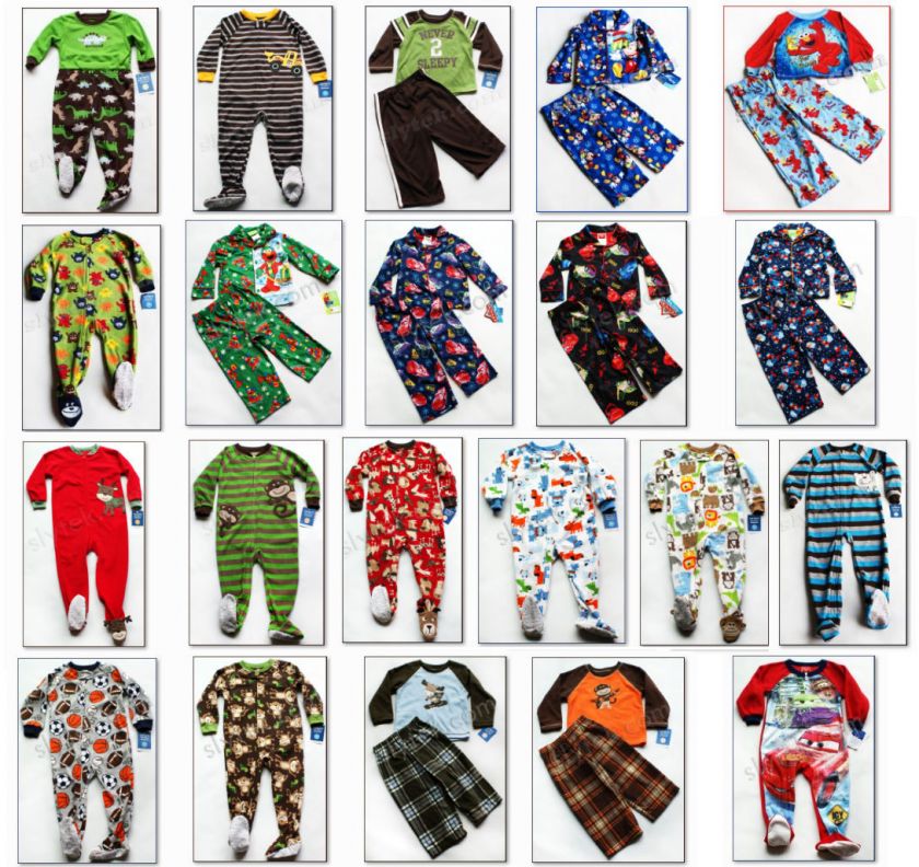 NWT BOYS Pajamas PJs Sleepwear Carters Disney Elmo Fleece Footed NEW 