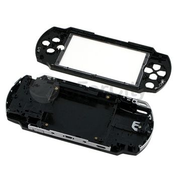 Black Faceplate Parts Shell Kit+Screen Protector For Sony PSP 1000 