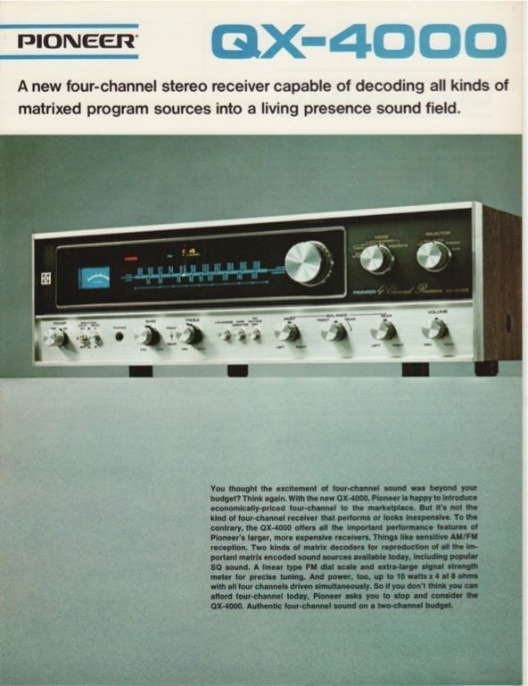 Pioneer QX 4000 Quadraphonic Receiver Brochure  