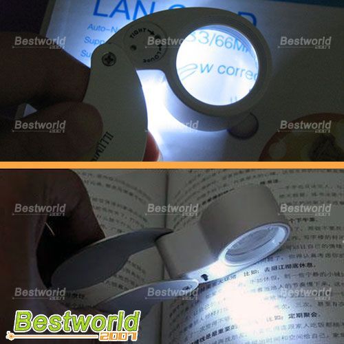 Jeweler 40X 25mm LED Loupe Magnifying Glass Magnifier  