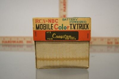   RCA NBC MOBILE COLOR T.V. TRUCK WITH ORIGINAL BOX BATTERY OP TV  