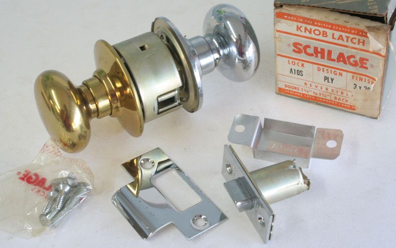 A10S Passage Lock Brass and Shiny Chrome Finish  