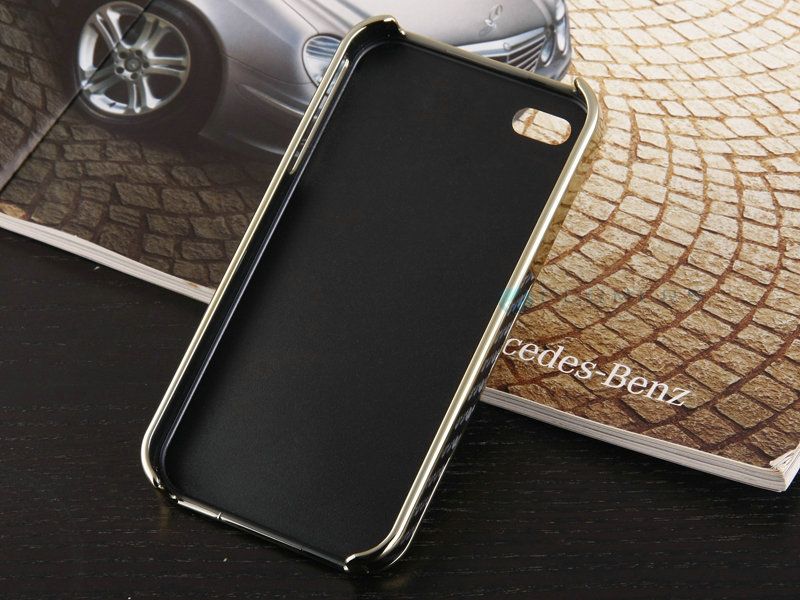   Golden Chrome Cover Case For iPhone 4G 4S w/ Screen Guard Film  