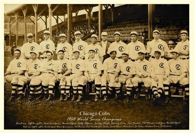 CHICAGO CUBS GOOD LUCK POSTCARDS, 1908 CUBS TEAM  