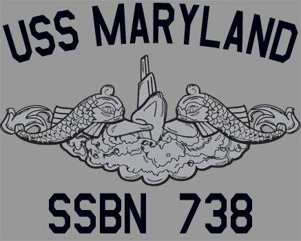 US Navy USS Maryland SSBN 738 Submarine T Shirt  