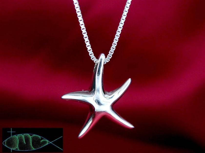 Solid Sterling Silver Starfish Pendant/Necklace  