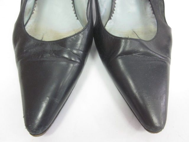 SIGERSON MORRISON Black Leather Slingbacks Pumps Sz 7.5  