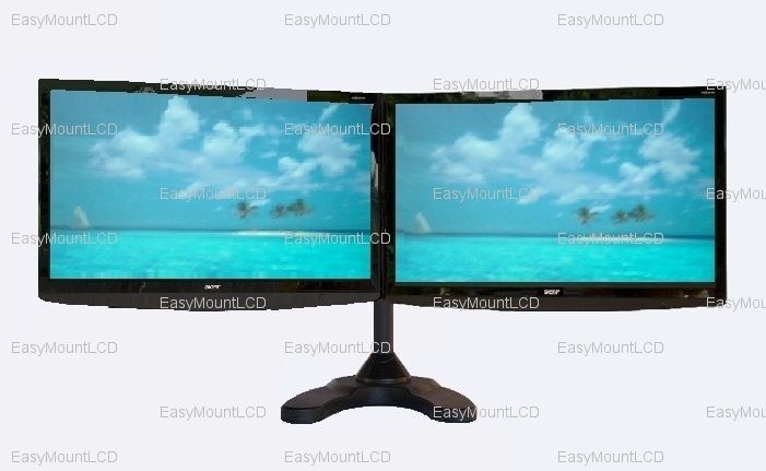 Dual/Two LCD Monitor Stand Free Standing   Up to 24  