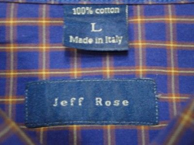 This handsome gingham check long sleeve shirt is from JEFF ROSE, ITALY 